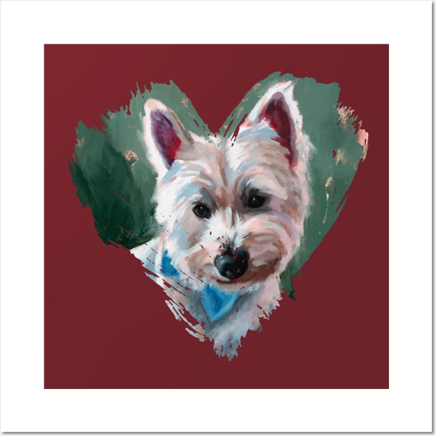 Heart Shaped Puppy Wall Art by ABelloArt